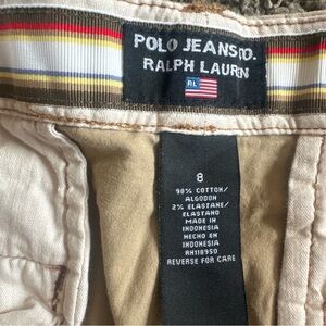 Polo by Ralph Lauren Women's Beige Shorts with Multicolor Waistband